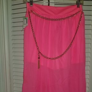 Papaya sheer maxi skirt